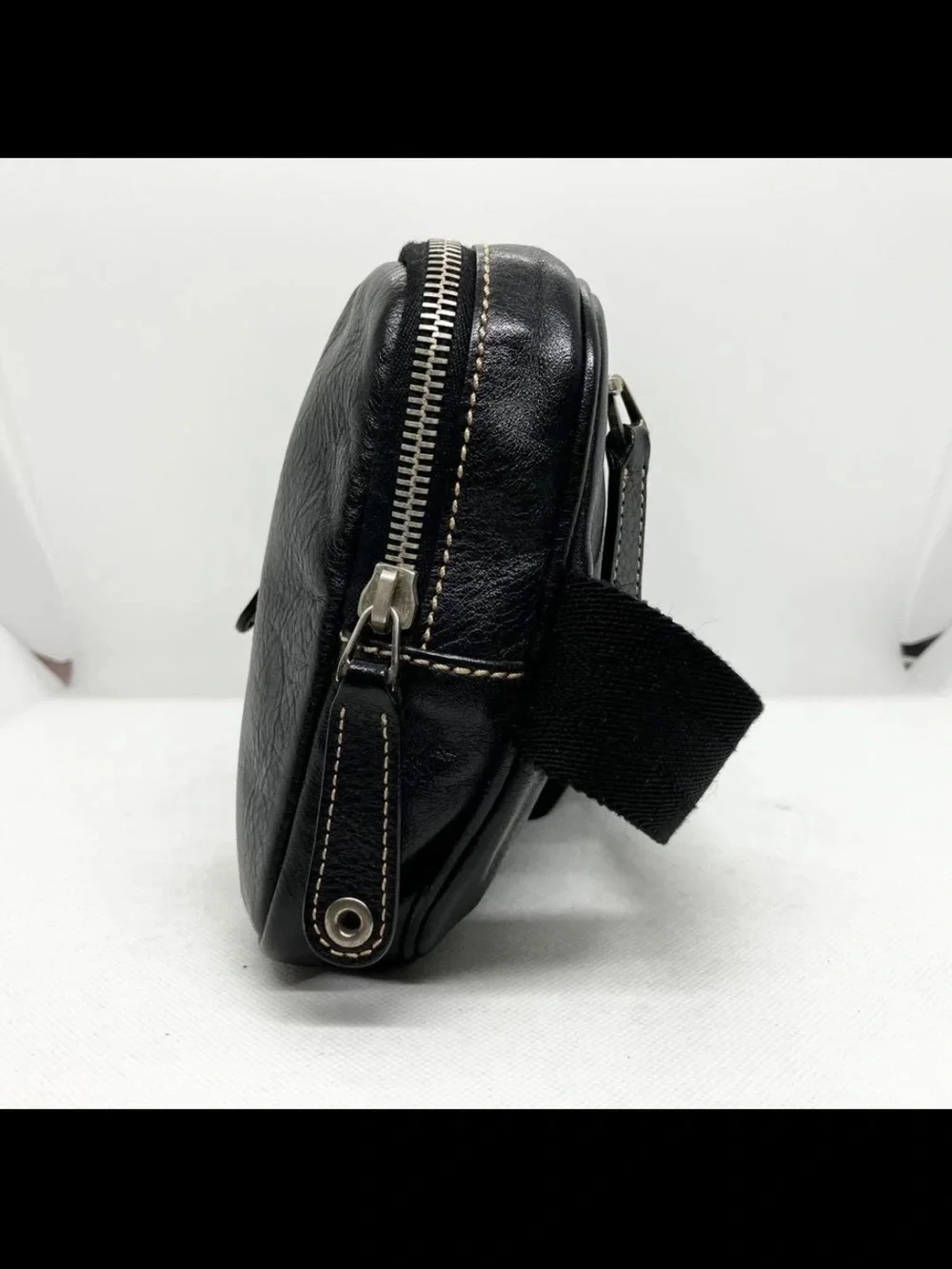 Gucci Black Leather Dual Pouch Belt Bag